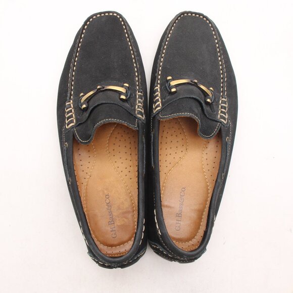 G.H. Bass & Co Driving Loafers Wheldon Bit Men's 12 M Dark Navy Leather Moccasin - Picture 9 of 9